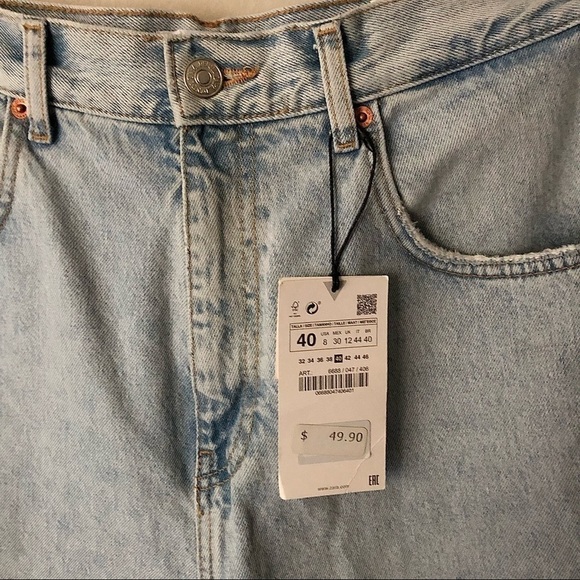 Zara Oversized Baggy Slouch High Rise Mom Jean Pants Size 8 NWT - Picture 5 of 12